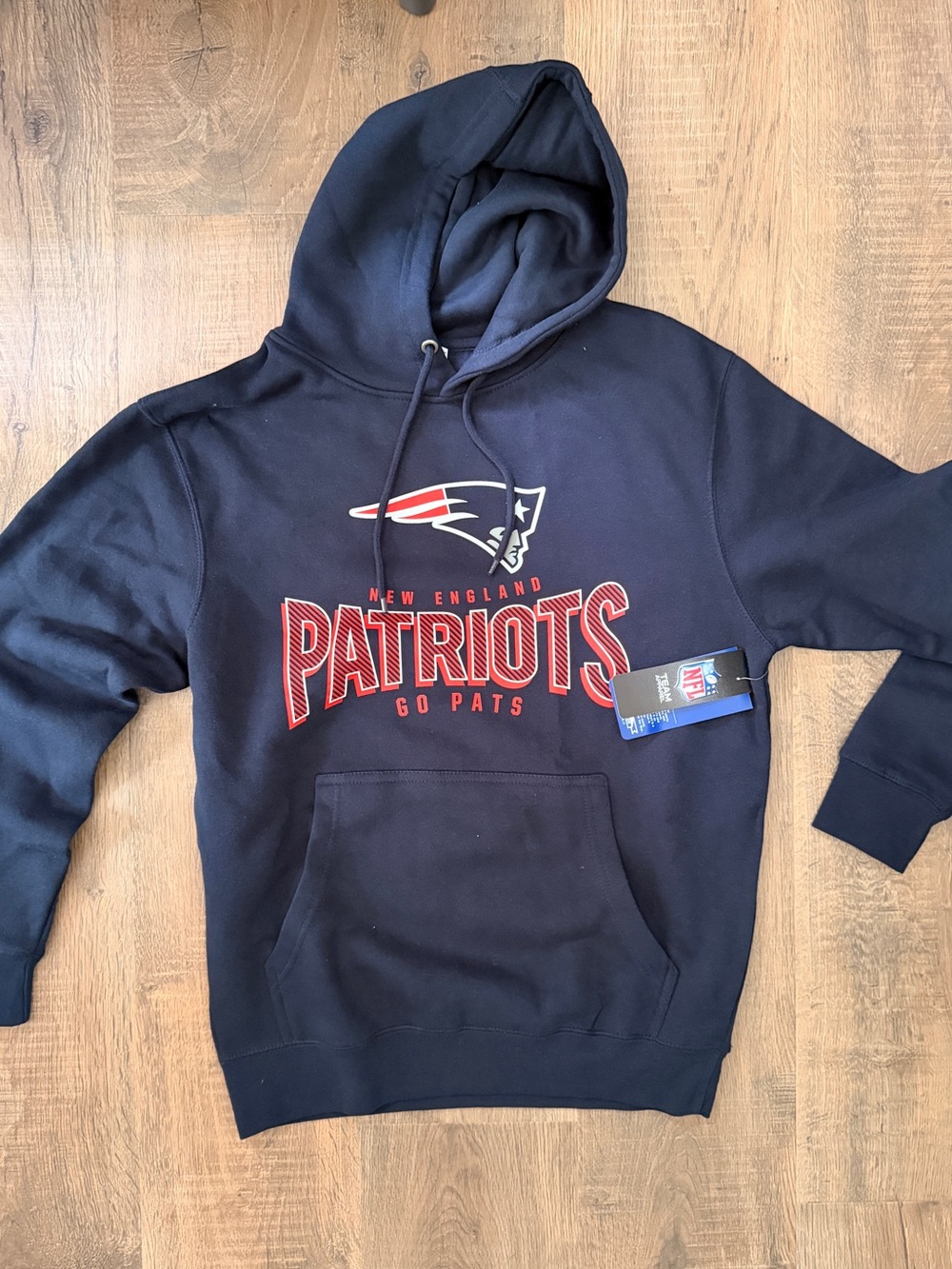 Men's New England Patriots Champion Navy/Red Contrast Hoodie